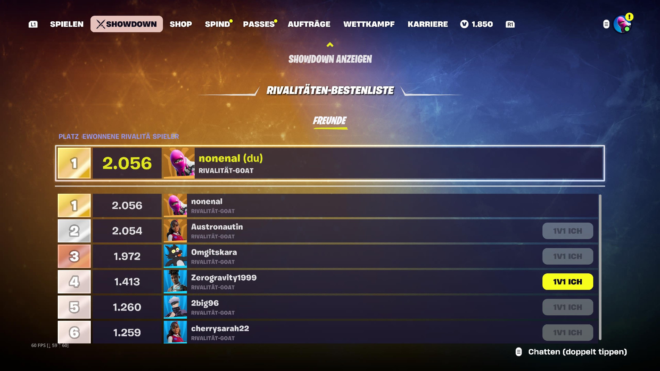 Rivalität leaderboard screenshot